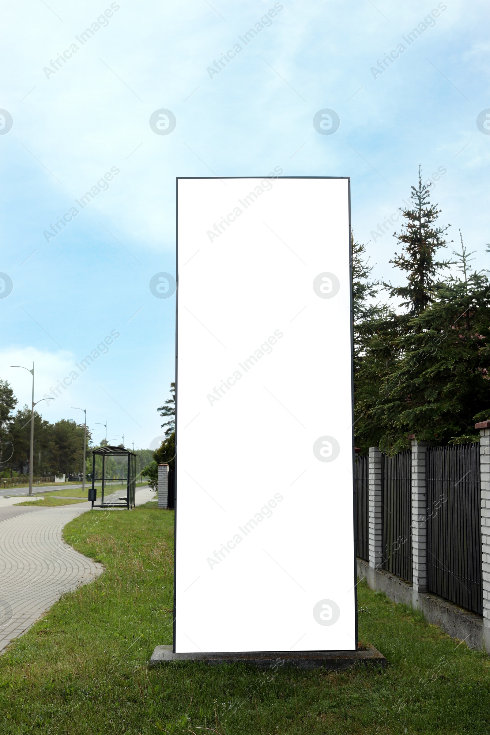 Image of Empty signboard in city. Mock-up for design