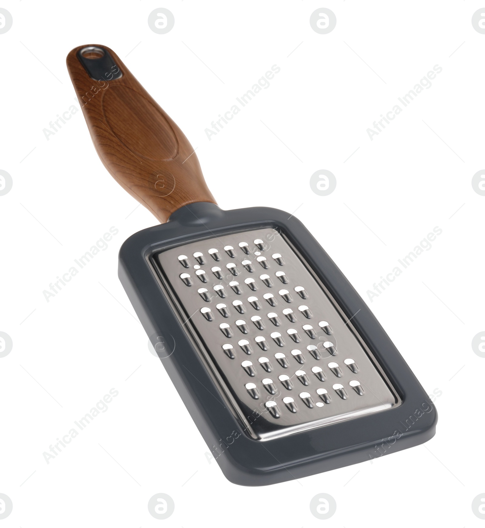 Photo of One metal grater for cheese isolated on white