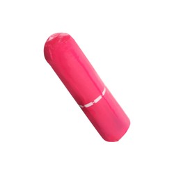 Photo of Tampon in pink package isolated on white