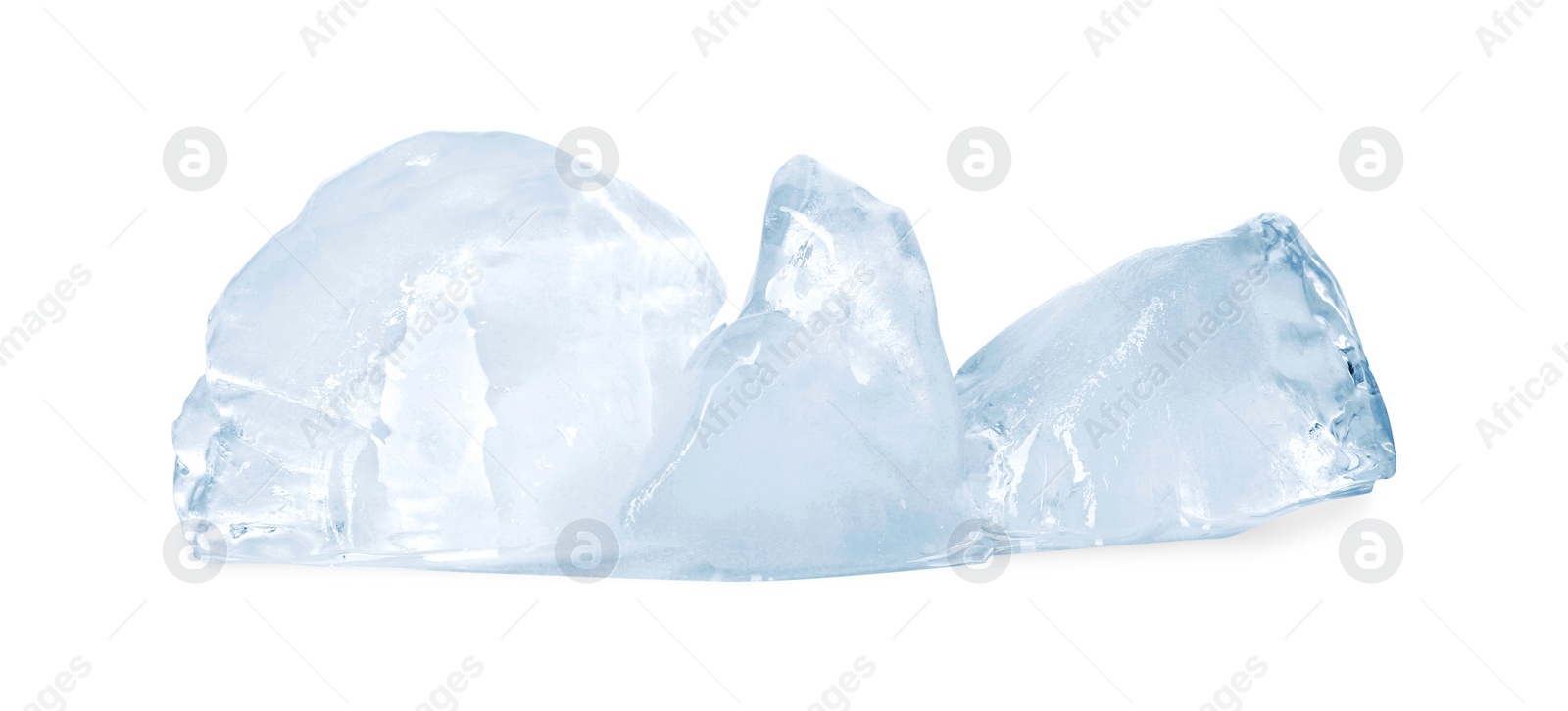 Photo of Pieces of clear ice isolated on white