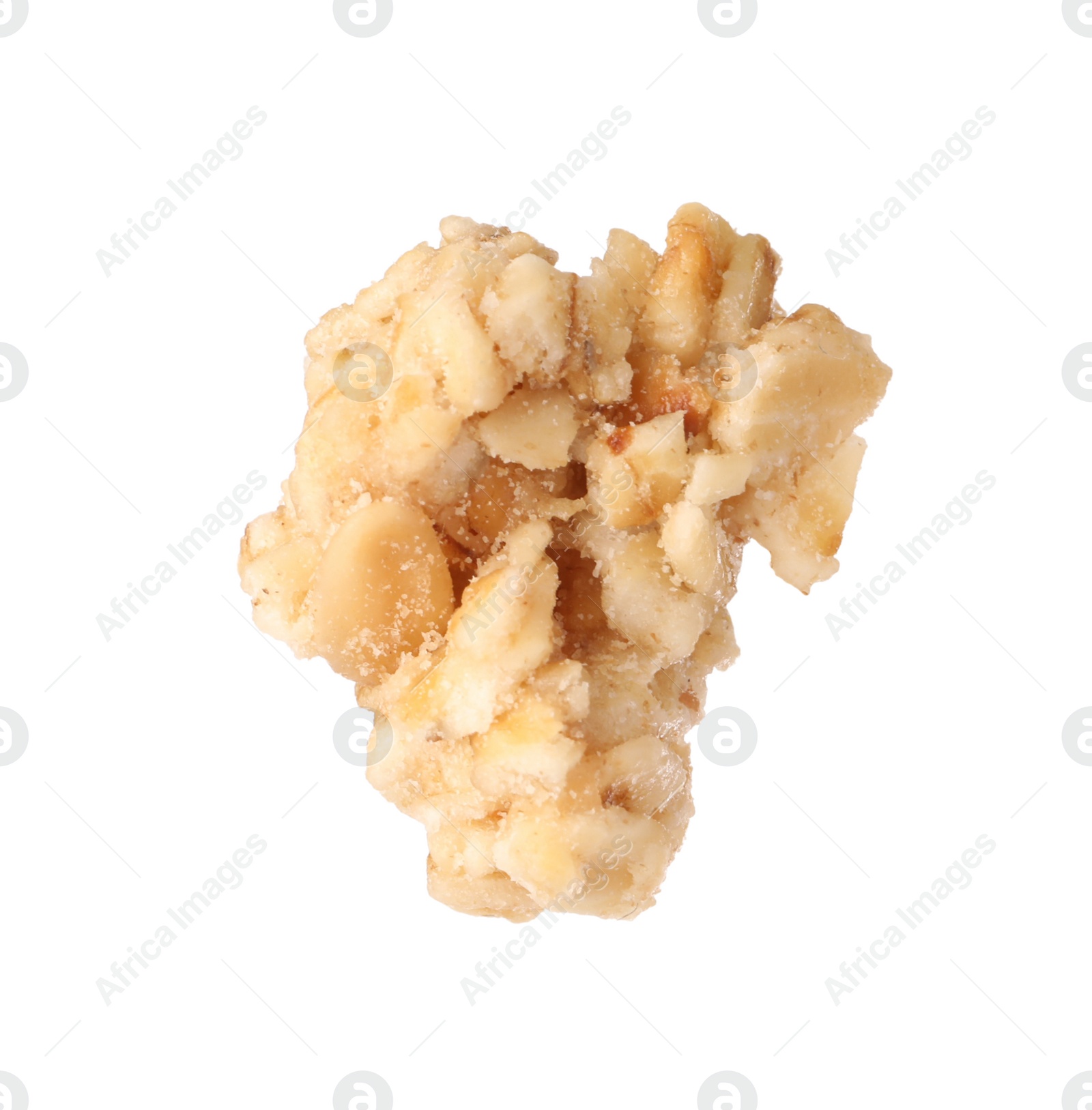 Photo of Granola on white background. Healthy organic snack