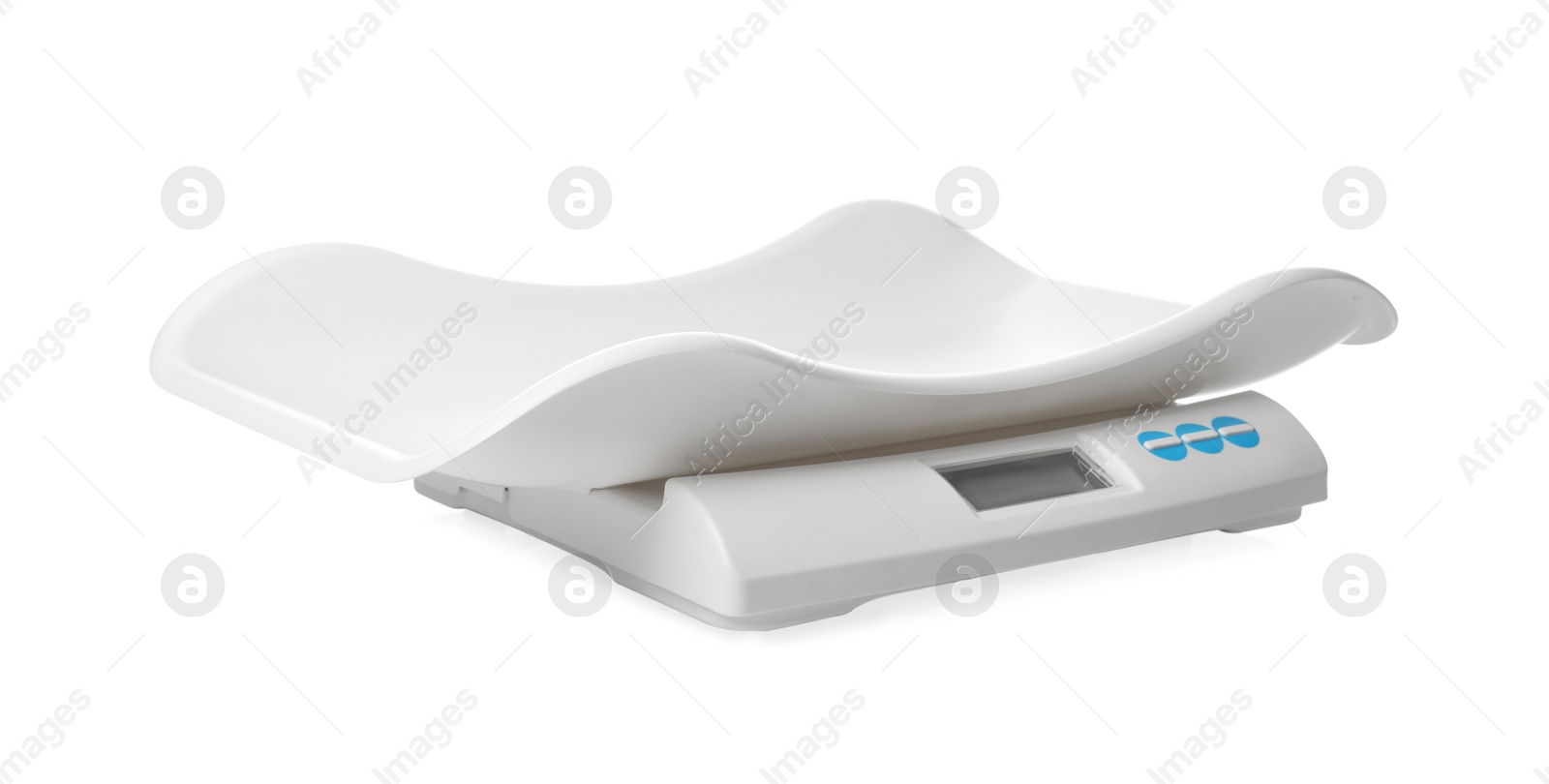 Photo of Modern digital baby scales isolated on white