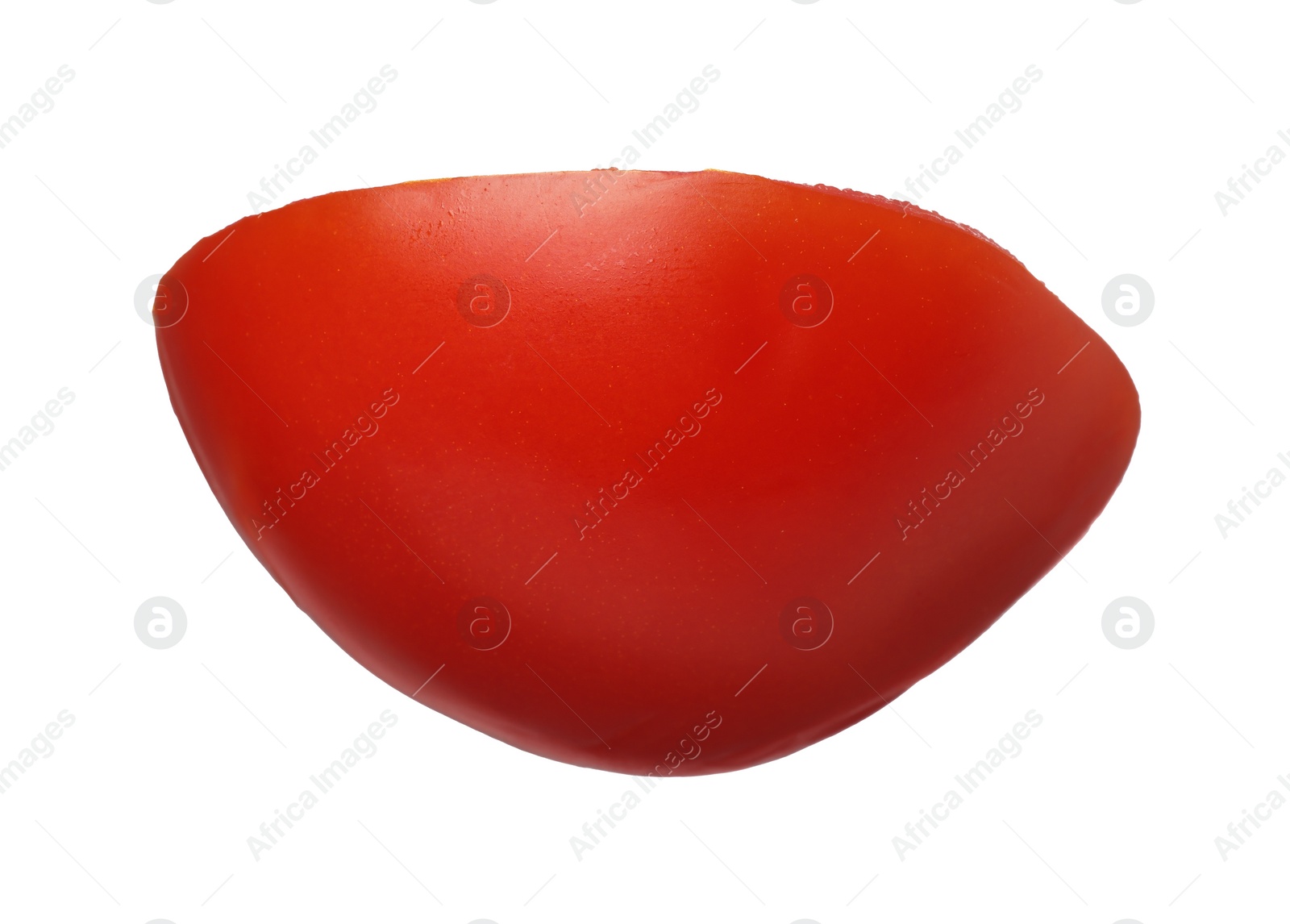 Photo of Slice of fresh ripe tomato isolated on white