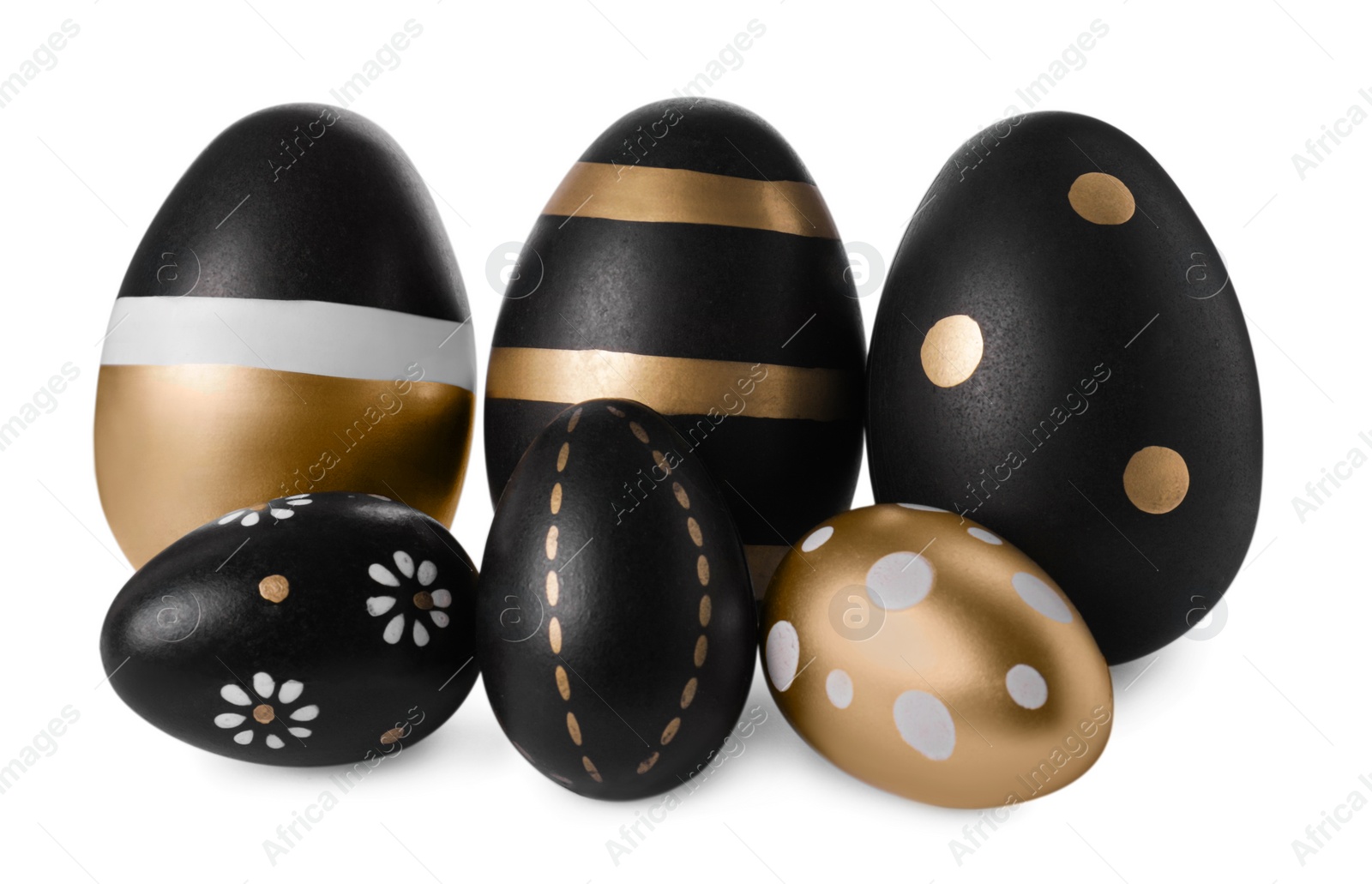 Photo of Beautifully painted Easter eggs isolated on white