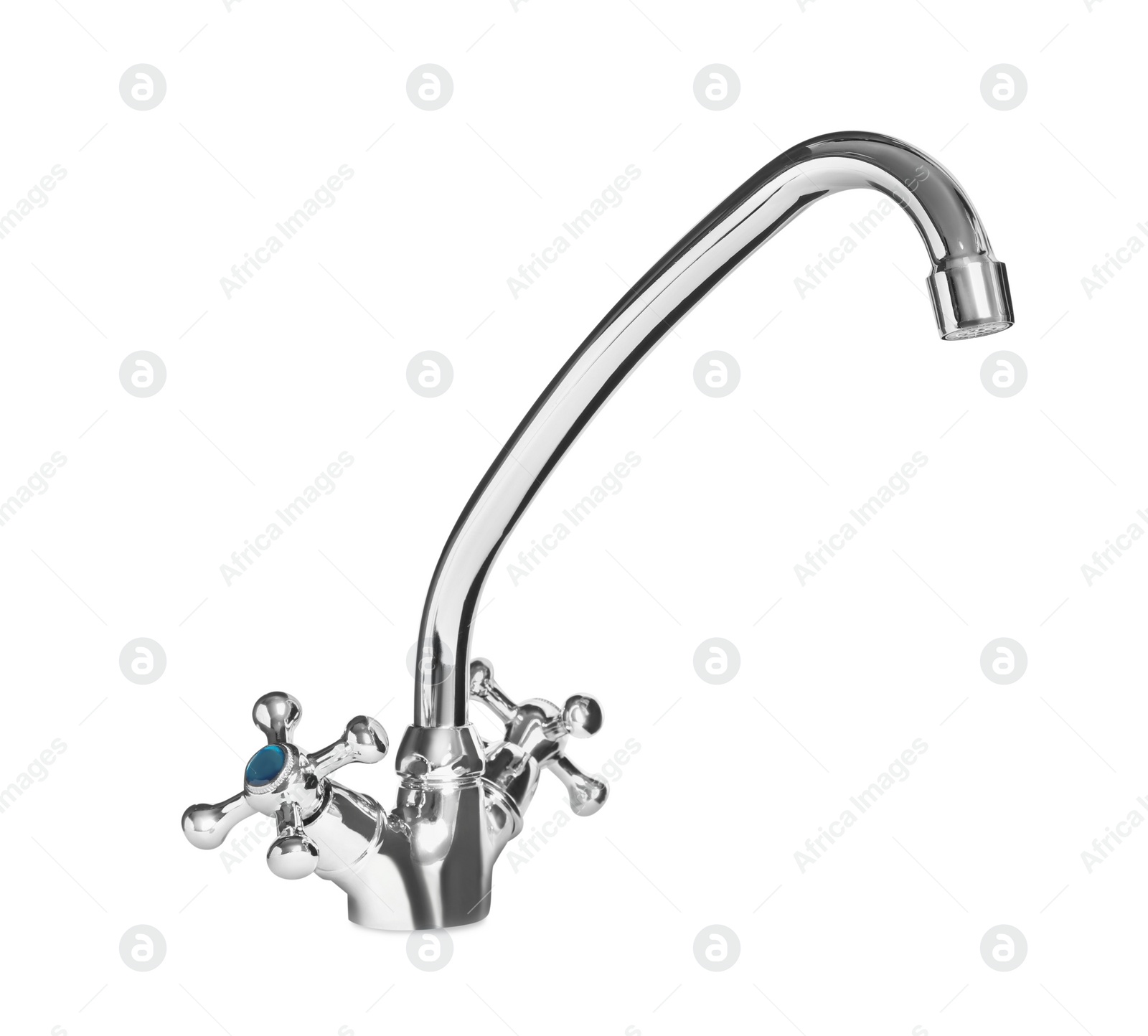 Photo of Double handle water tap isolated on white