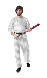 Photo of Baseball player with bat on white background