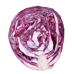 Fresh ripe red cabbage isolated on white