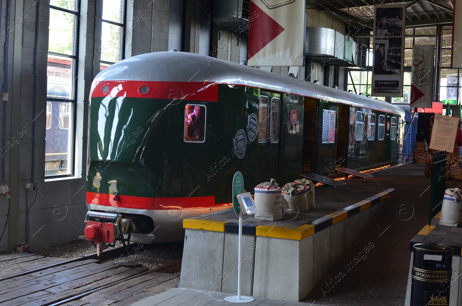 Photo of Utrecht, Netherlands - July 23, 2022: Old train on display in Spoorwegmuseum