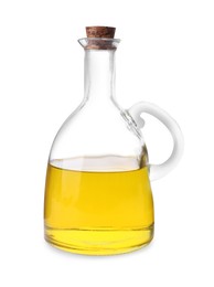 Bottle full of oil isolated on white