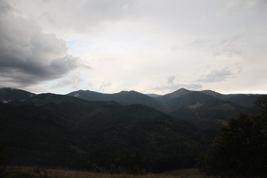 Picturesque view of cloudy sky over mountains