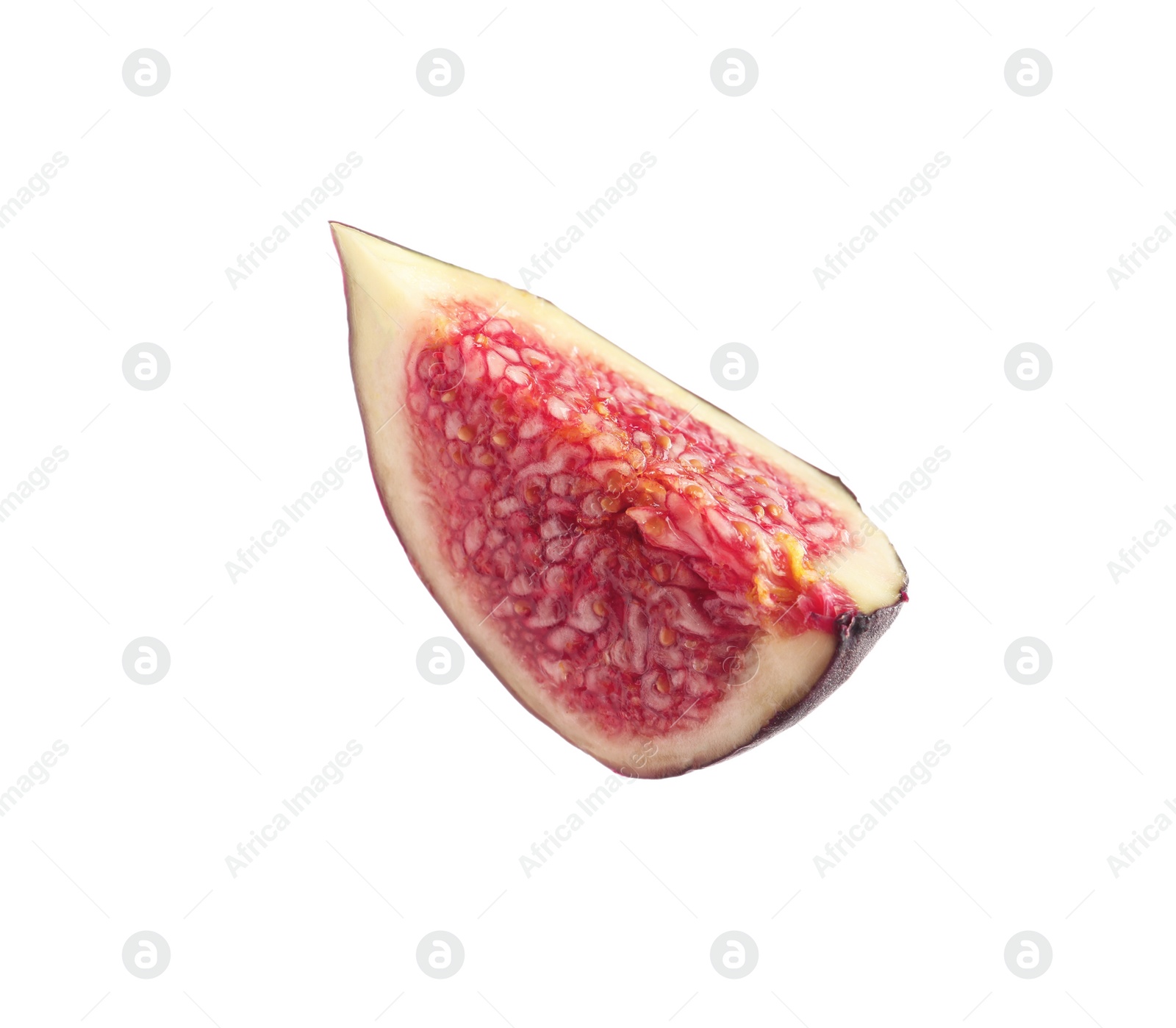 Photo of Slice of fresh fig isolated on white