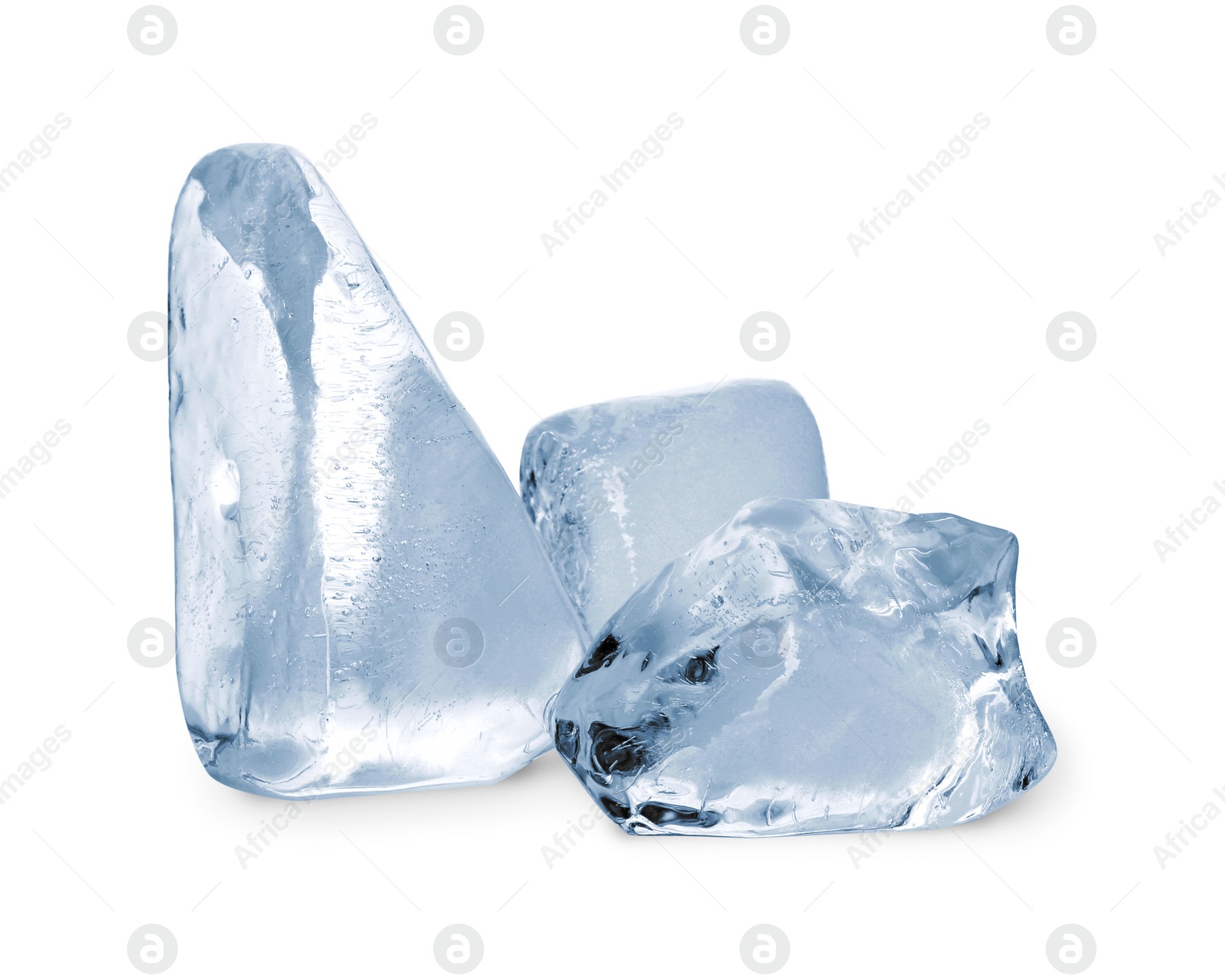 Photo of Pieces of crushed ice isolated on white