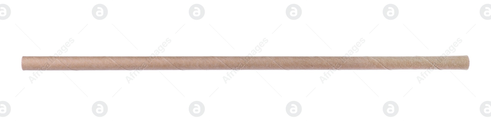 Photo of Beige kraft cocktail tube isolated on white