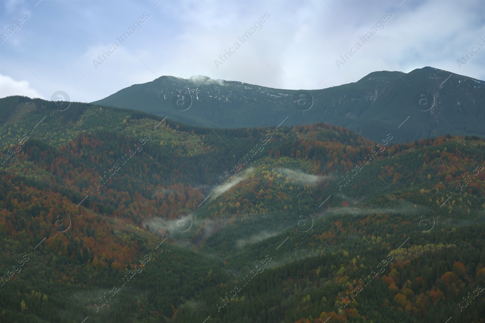 Photo of Beautiful view of mountains on cloudy day