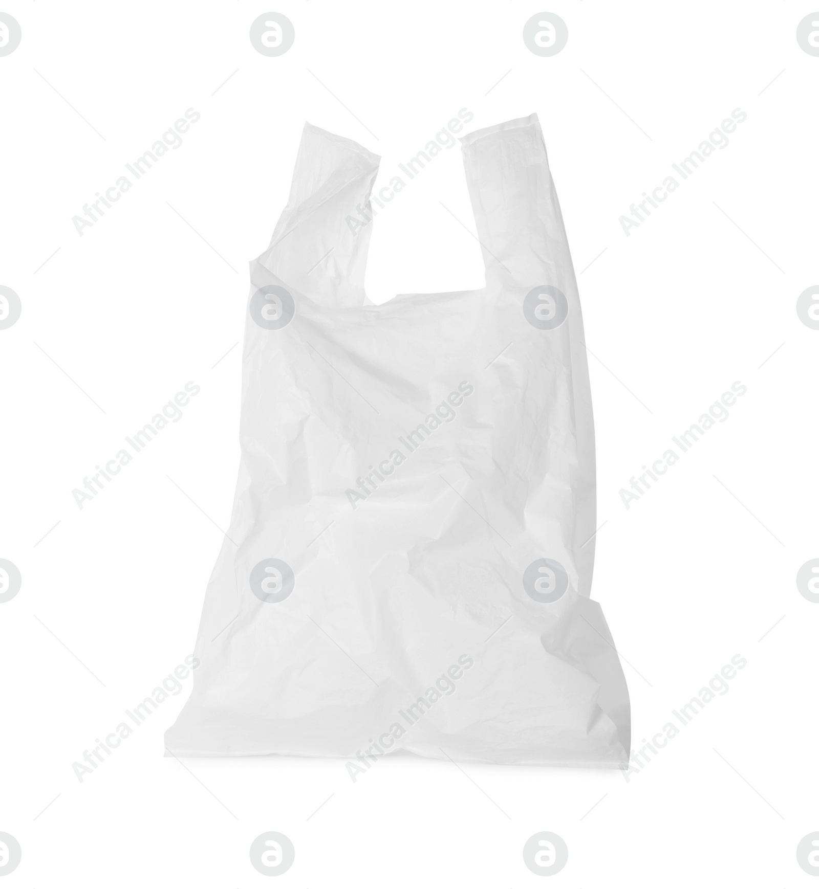 Photo of One empty plastic bag isolated on white
