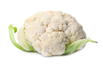 Photo of Delicious fresh ripe cauliflower isolated on white