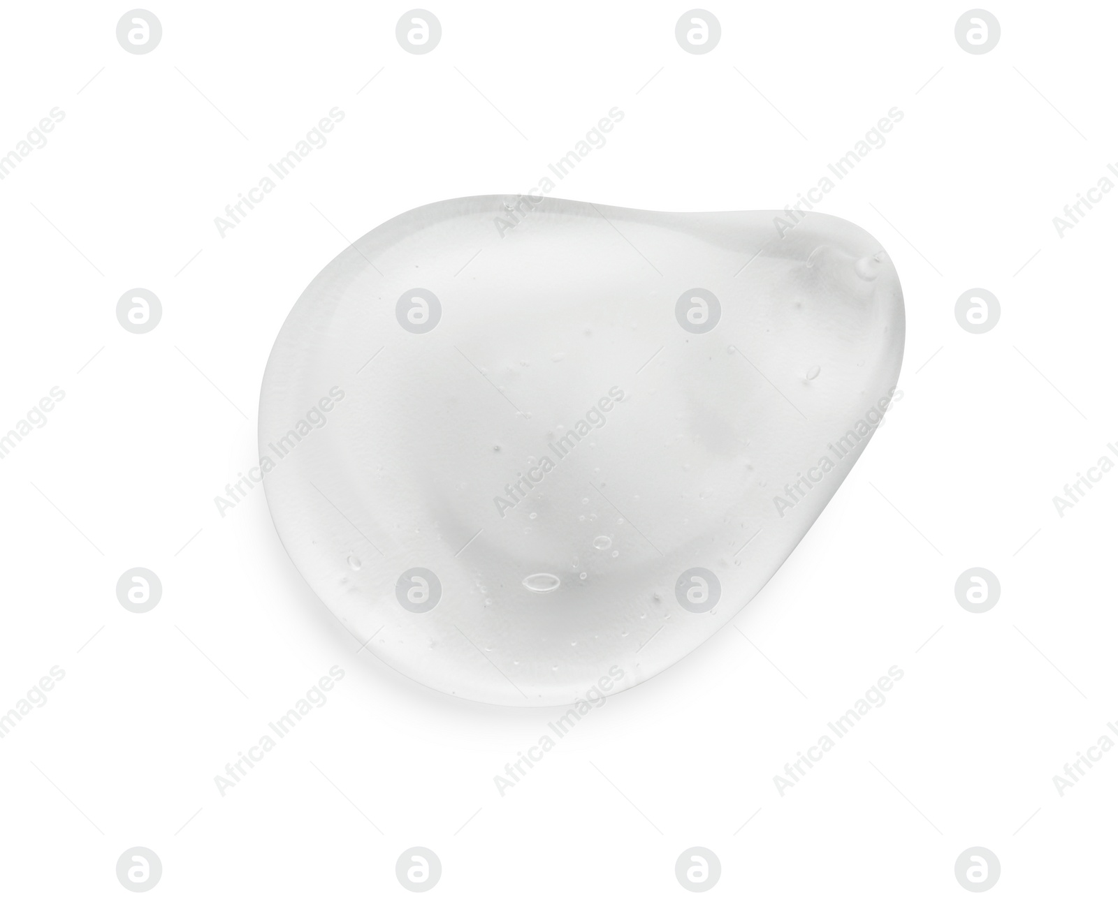 Photo of Sample of clear cosmetic gel isolated on white, top view