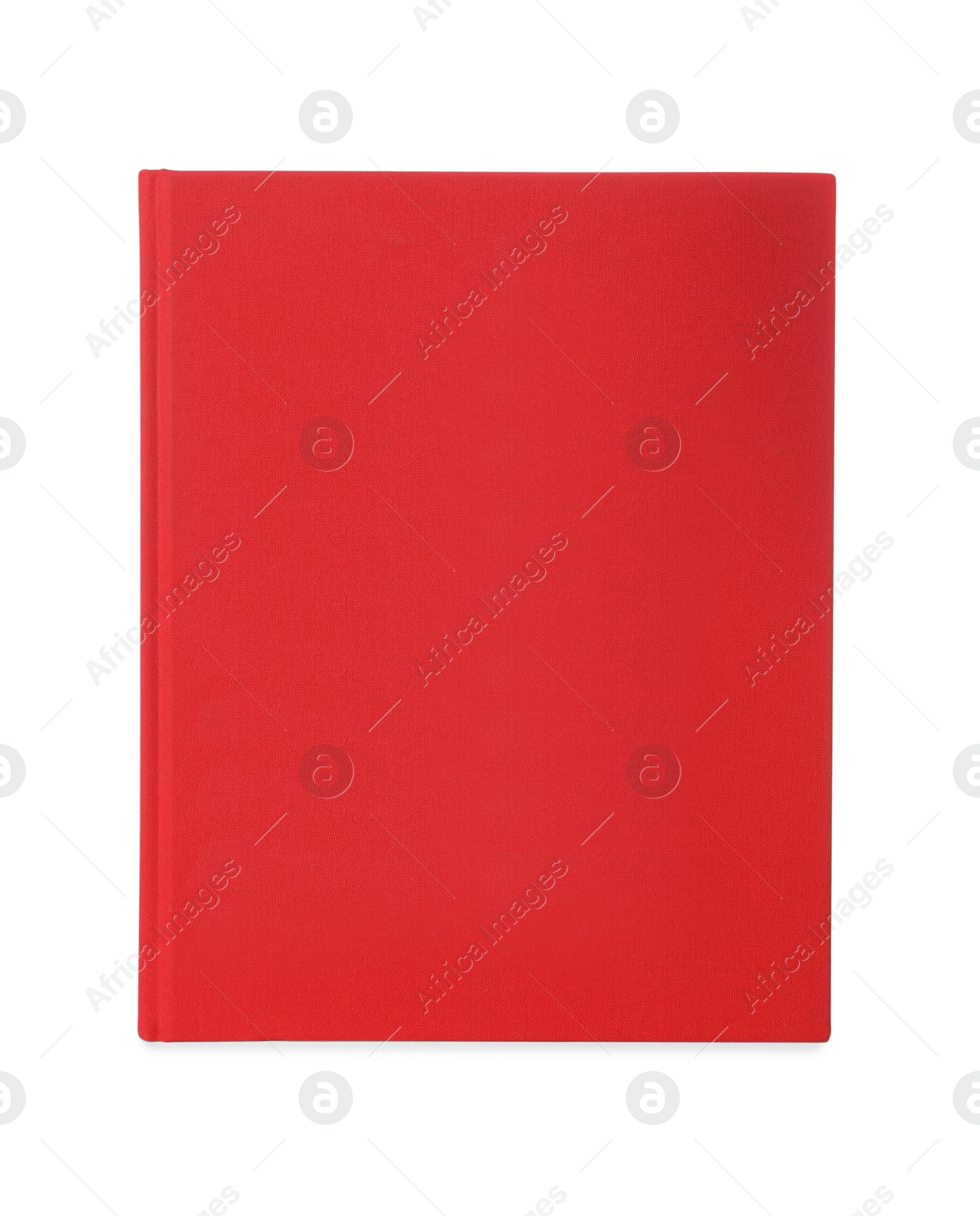 Photo of Book with red cover on white background