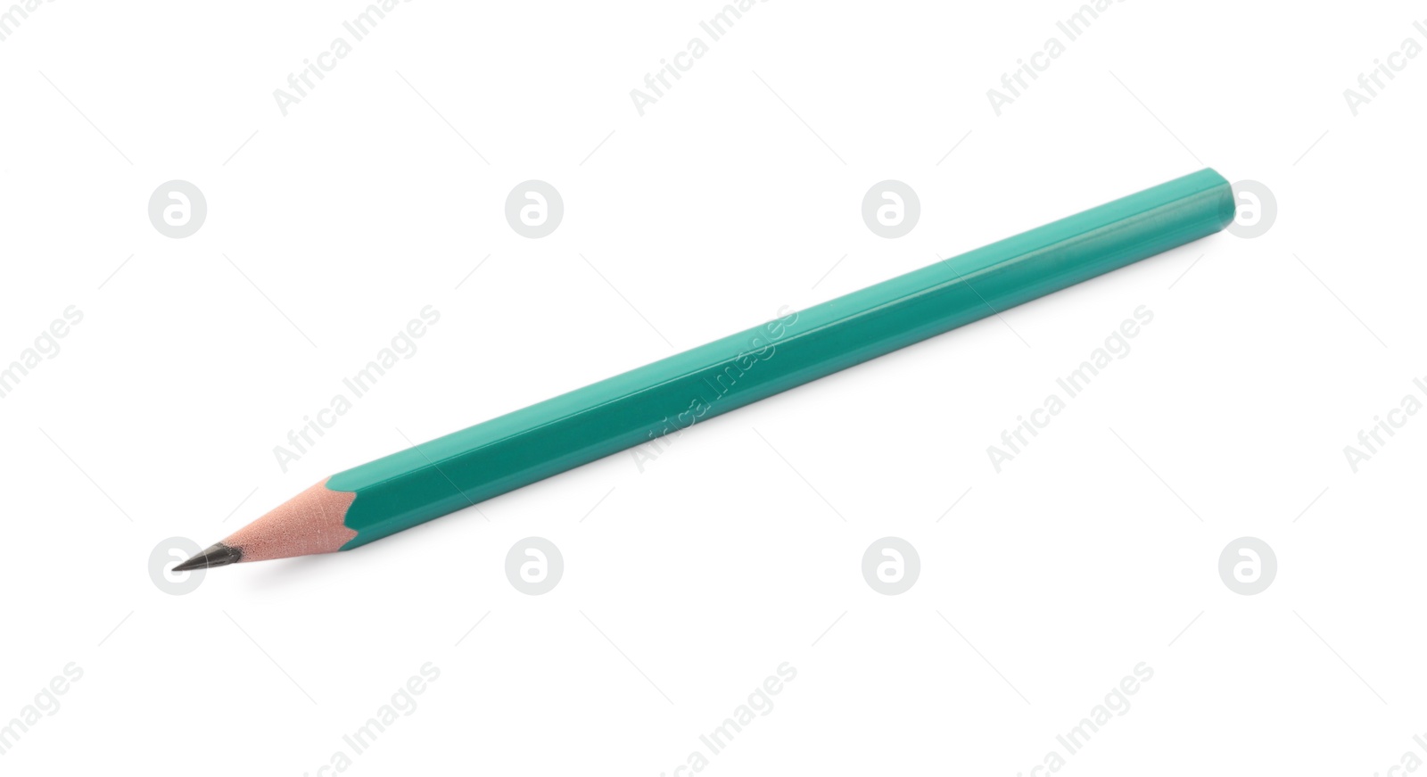 Photo of Sharp graphite pencil isolated on white. School stationery