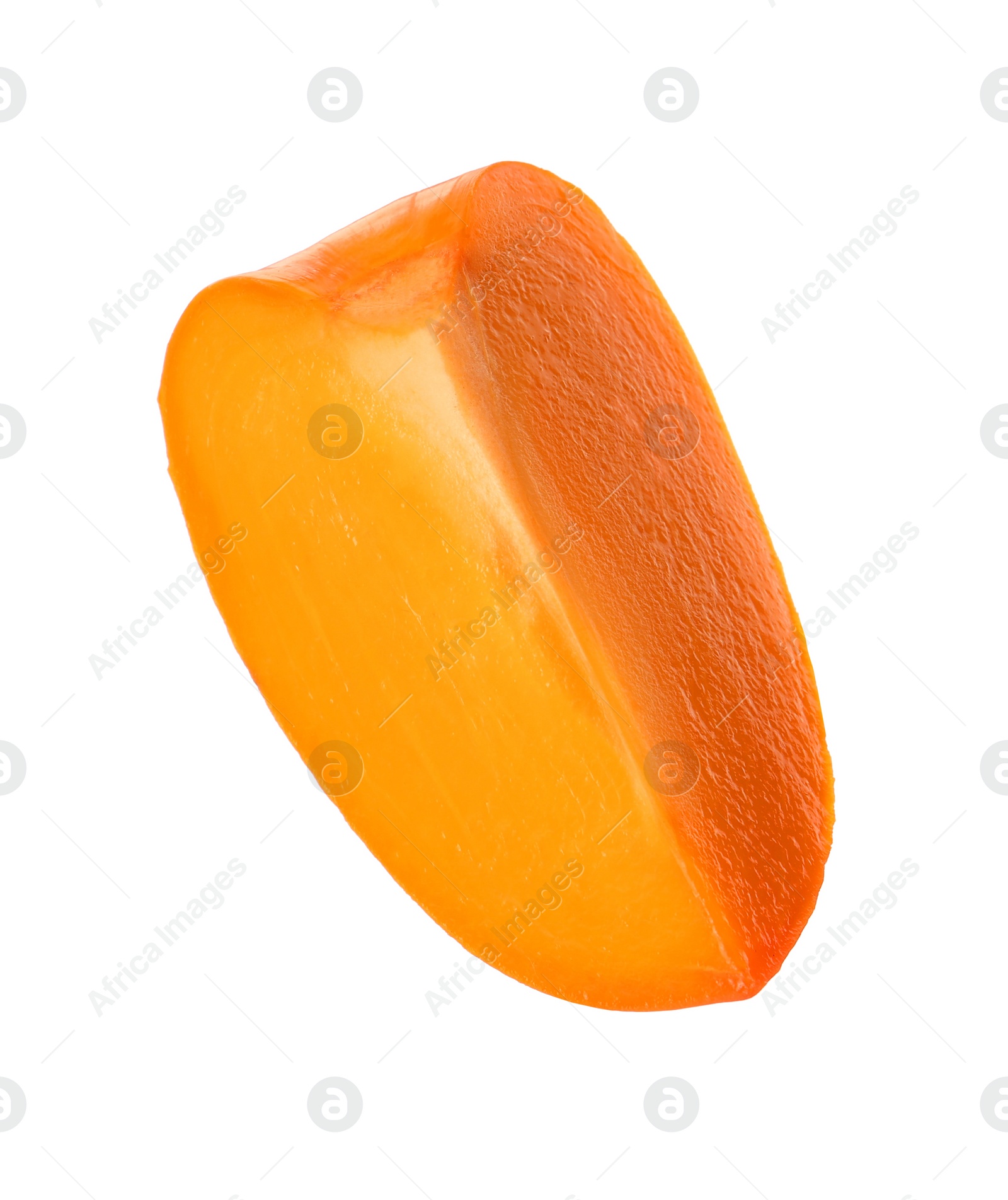 Photo of Piece of delicious ripe juicy persimmon isolated on white