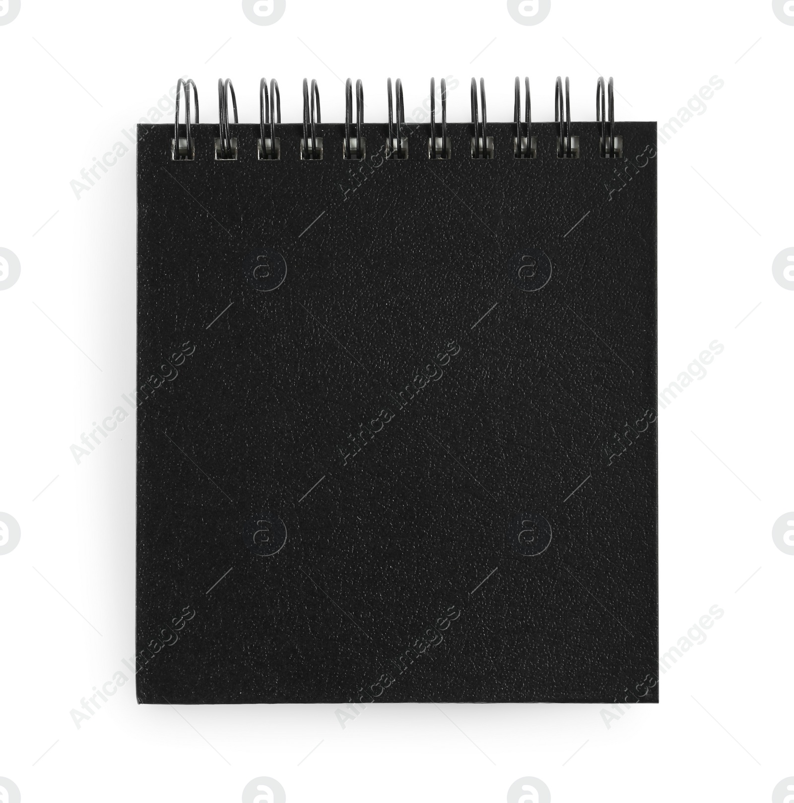 Photo of One notebook isolated on white, top view