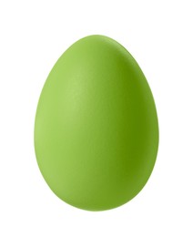 Photo of One green Easter egg isolated on white
