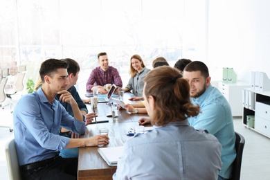 Young people having business training in office