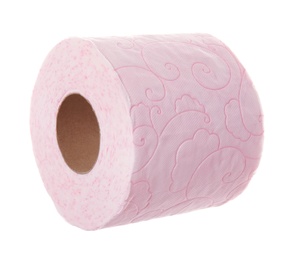 Toilet paper roll on white background. Personal hygiene