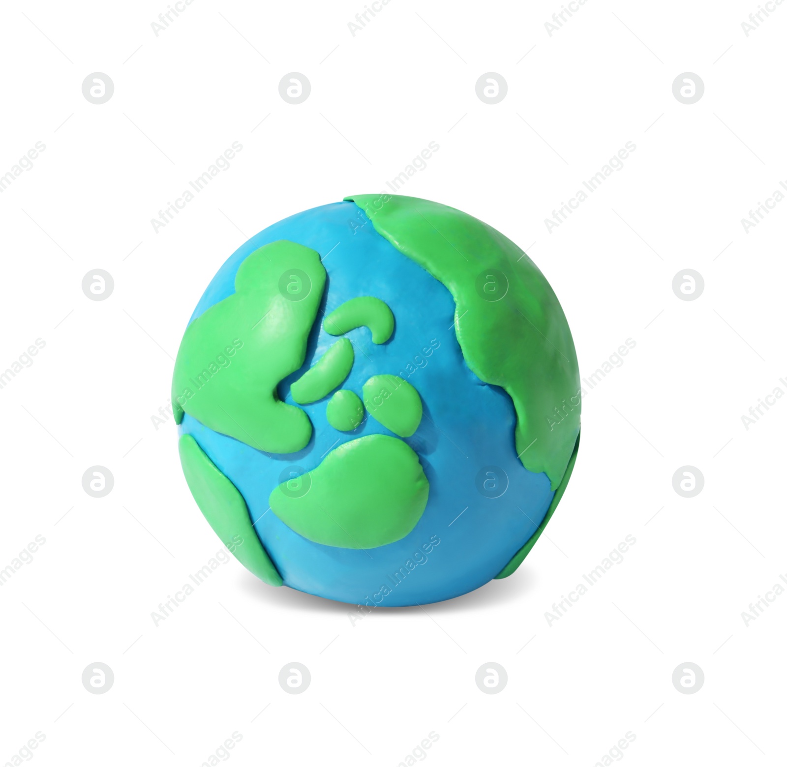 Photo of Planet Earth model made of colorful plasticine isolated on white