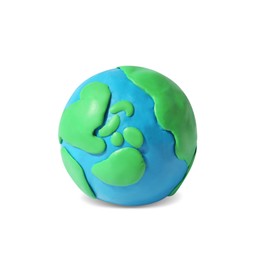 Photo of Planet Earth model made of colorful plasticine isolated on white