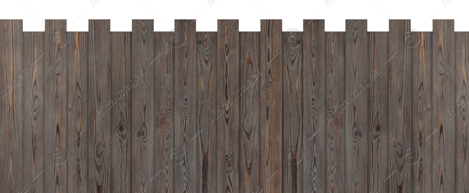 Image of Fence made of wooden planks isolated on white