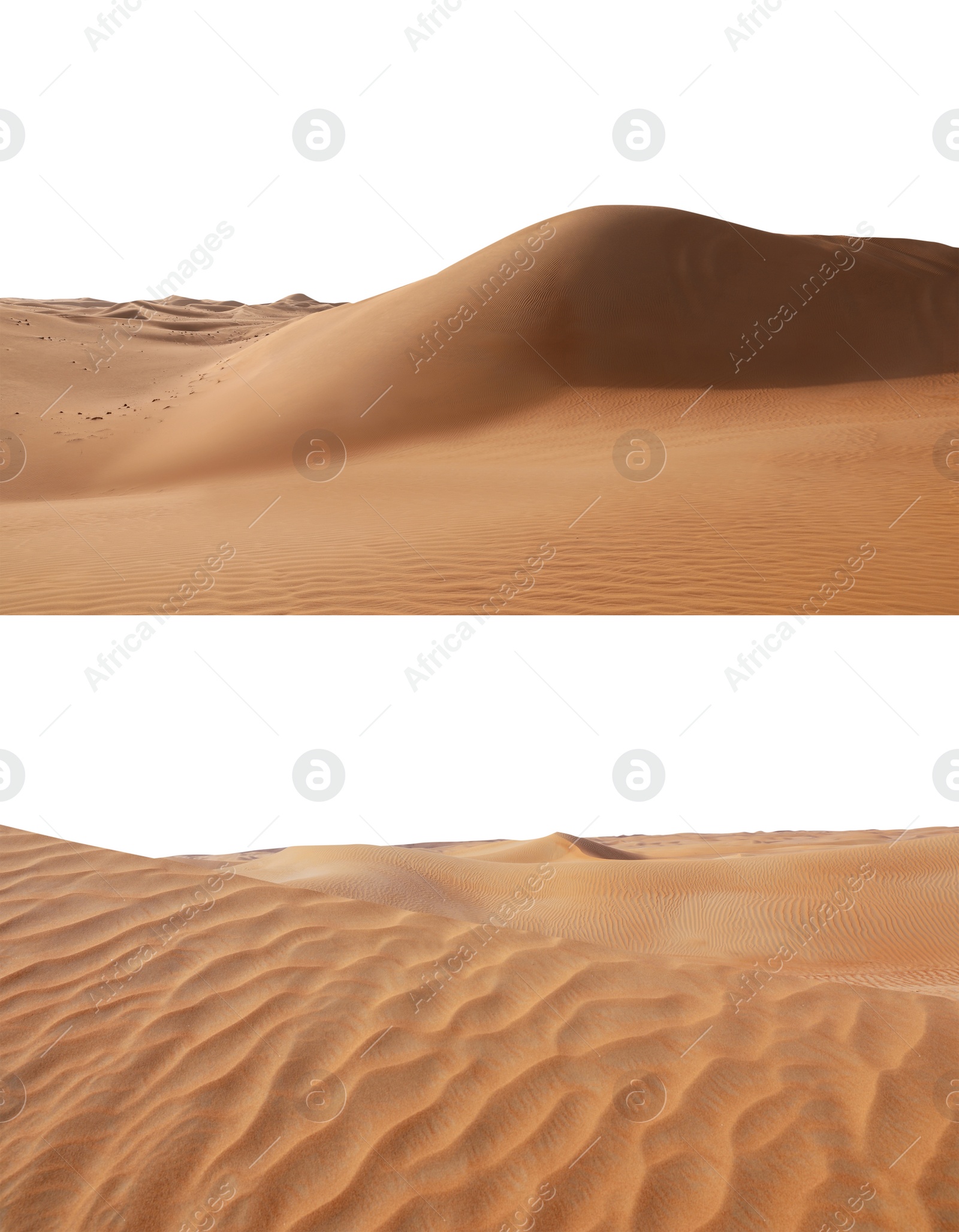 Image of Collage with photos of hot sand dunes