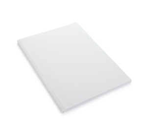 Photo of Blank paper brochure isolated on white. Mockup for design