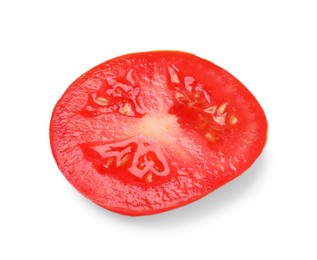 Slice of fresh ripe tomato isolated on white