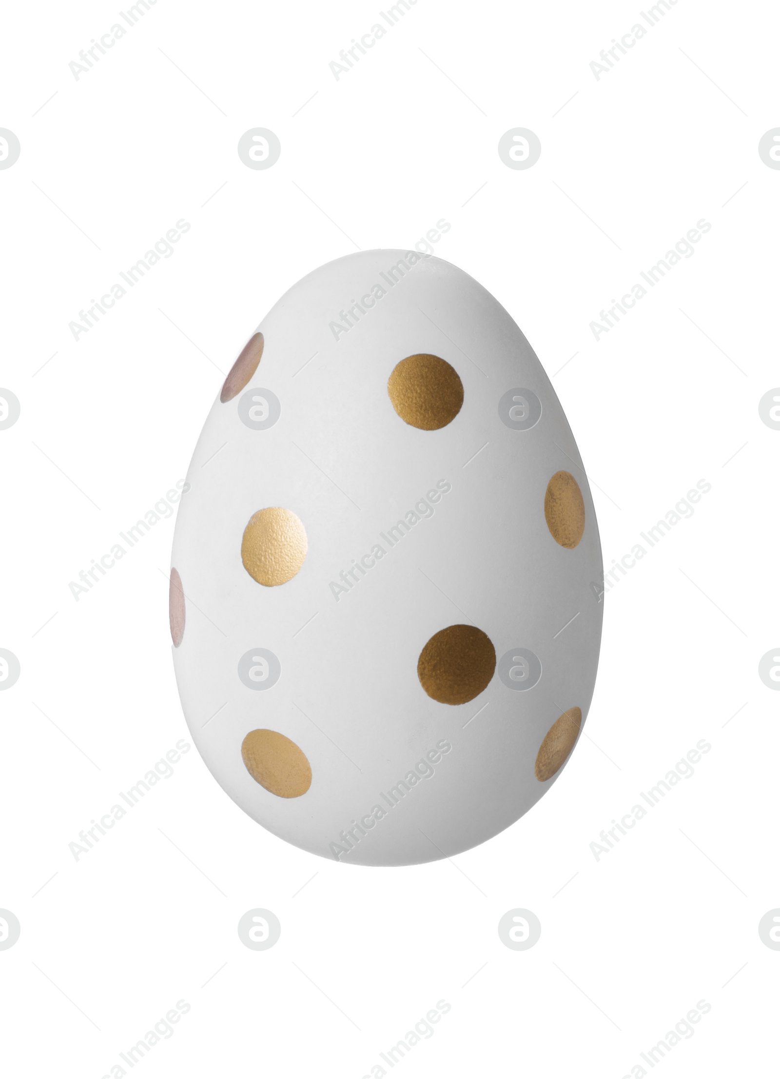 Photo of One Easter egg with stylish pattern isolated on white