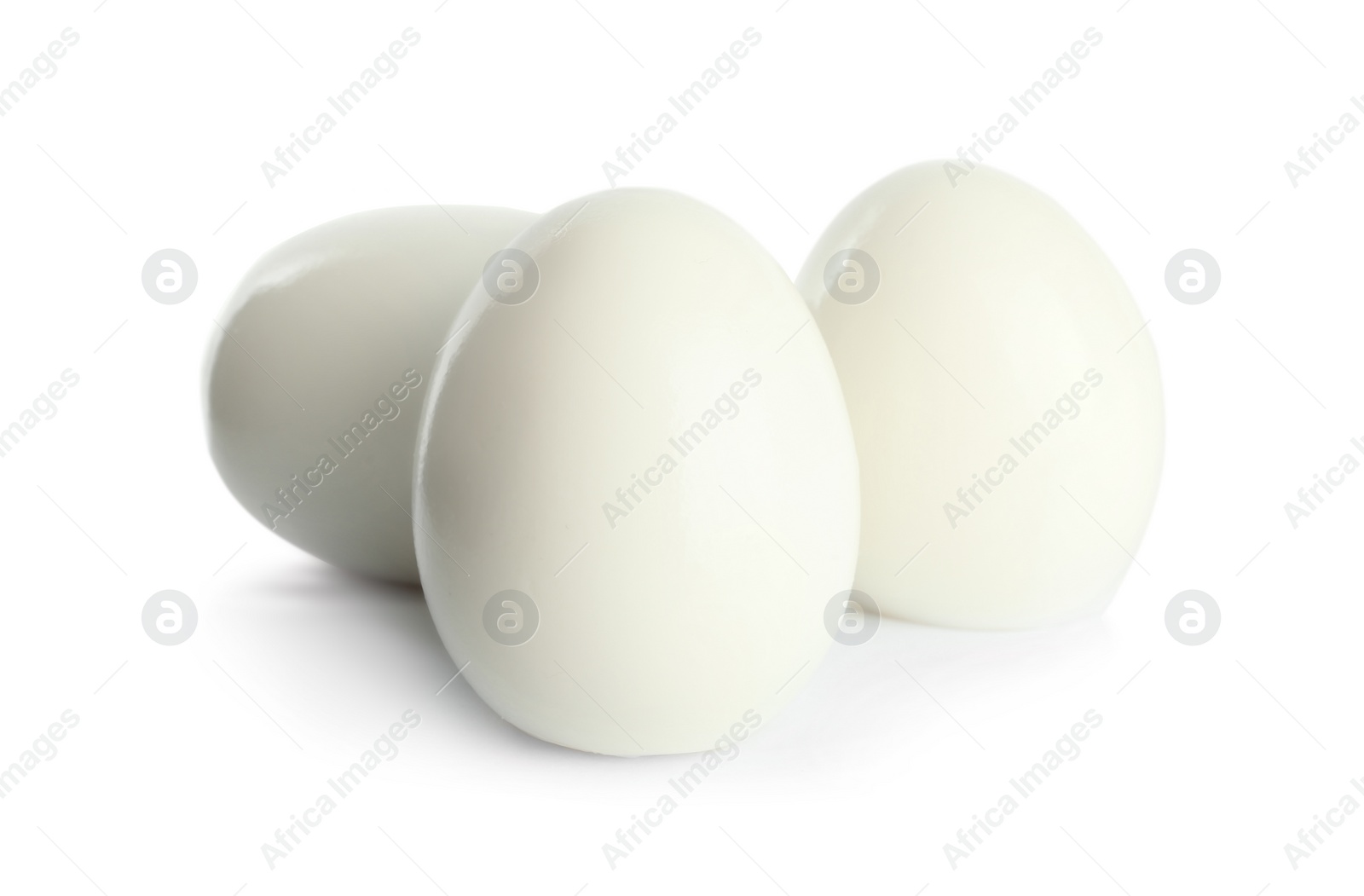 Photo of Fresh boiled chicken eggs isolated on white