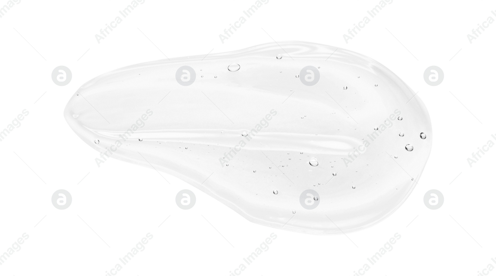 Photo of Sample of gel cleanser isolated on white, top view. Cosmetic product