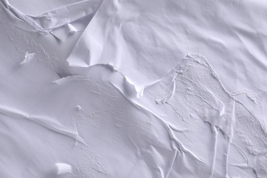 Photo of Texture of white creased paper as background, top view. Wall poster