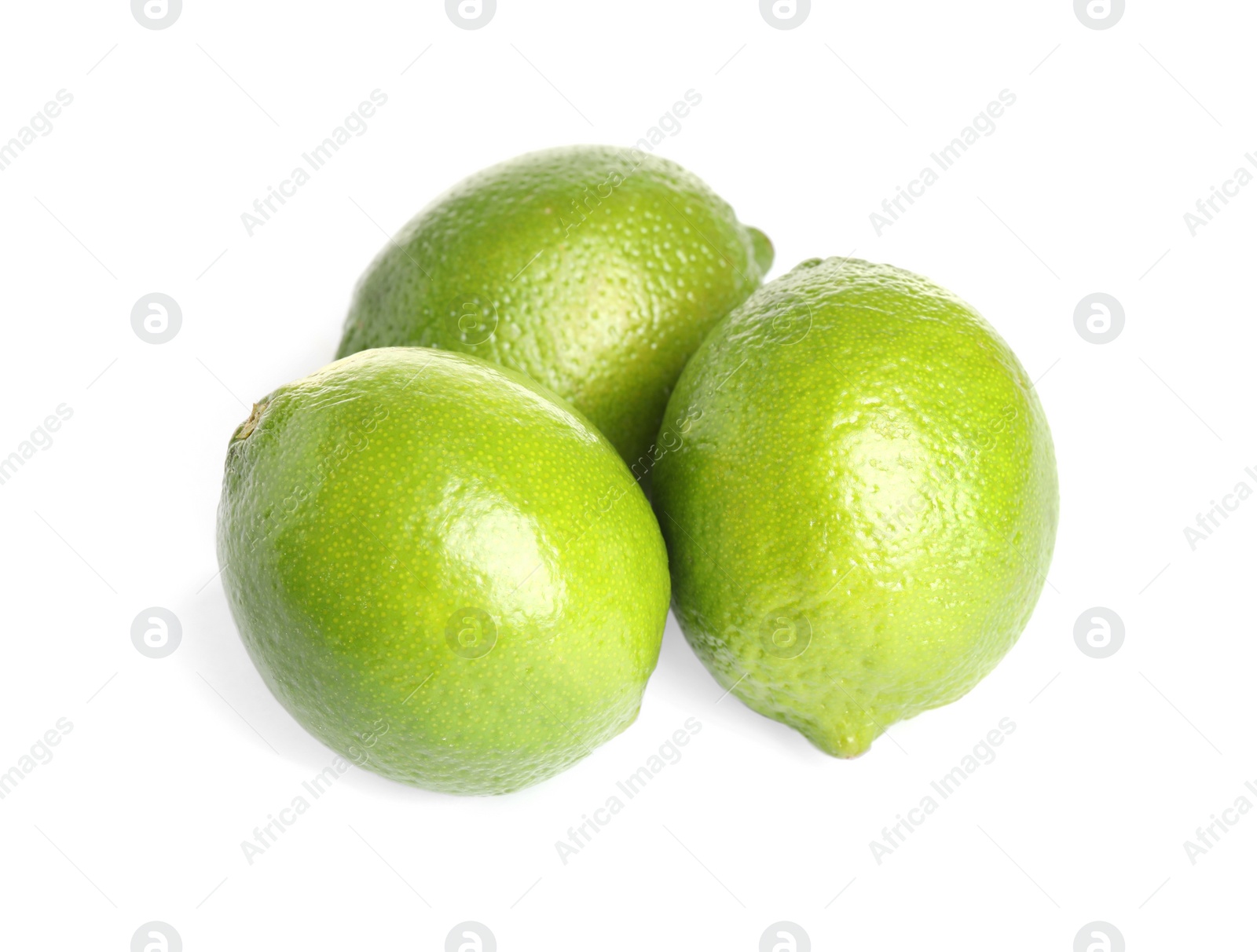 Photo of Fresh green ripe limes isolated on white