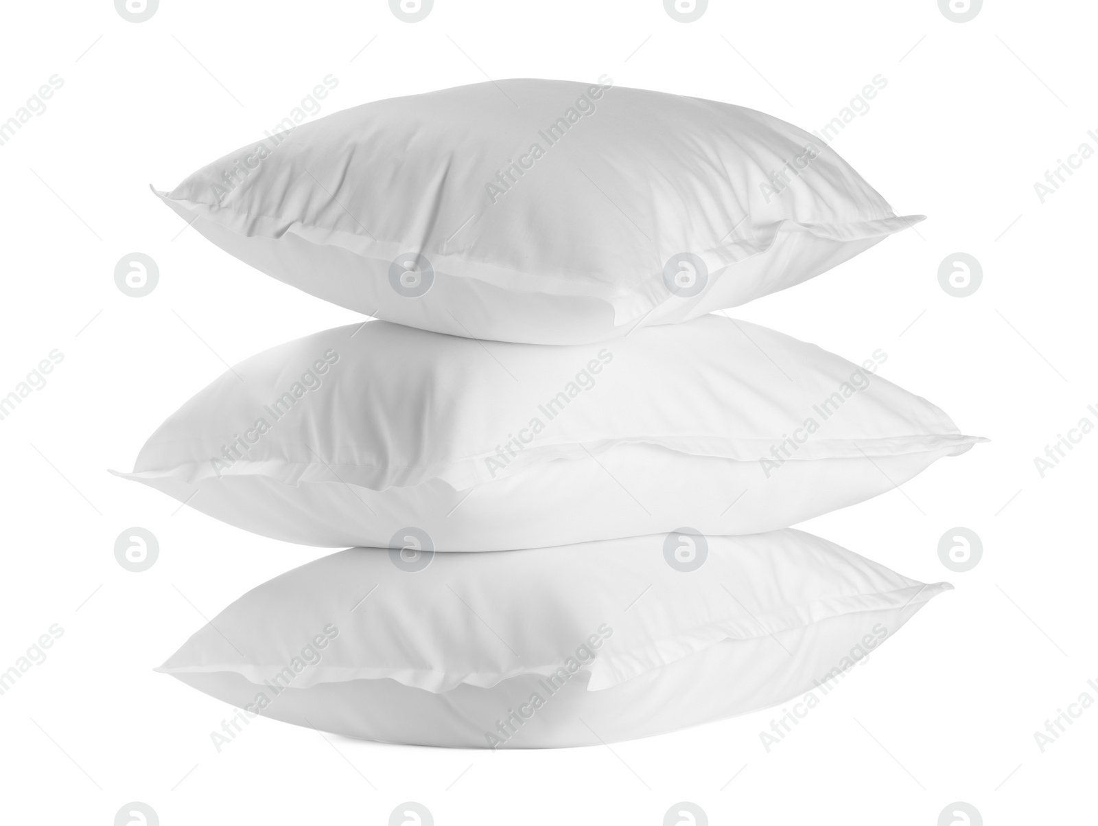 Photo of Stack of soft pillows isolated on white