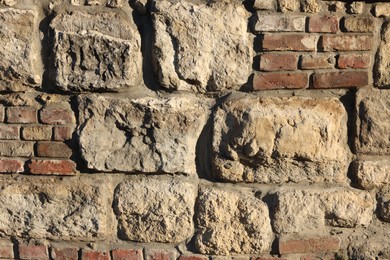 Photo of Texture of old brick wall as background, closeup