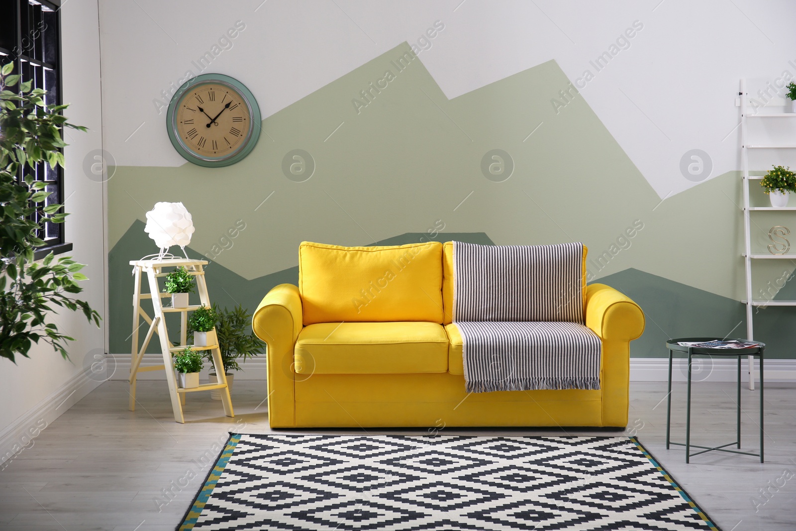 Photo of Stylish living room interior with comfortable sofa