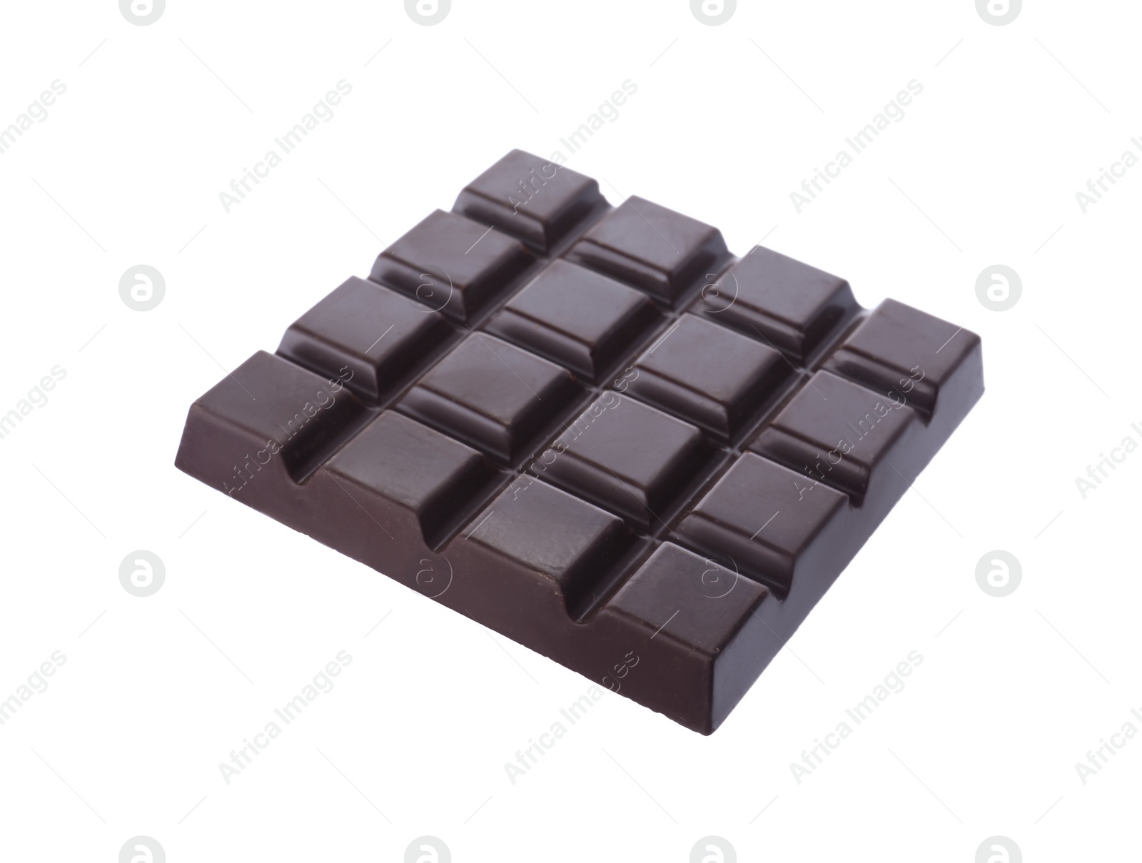 Photo of Tasty dark chocolate bar isolated on white