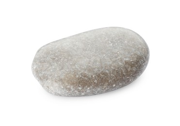 Photo of One light stone isolated on white. Sea pebble