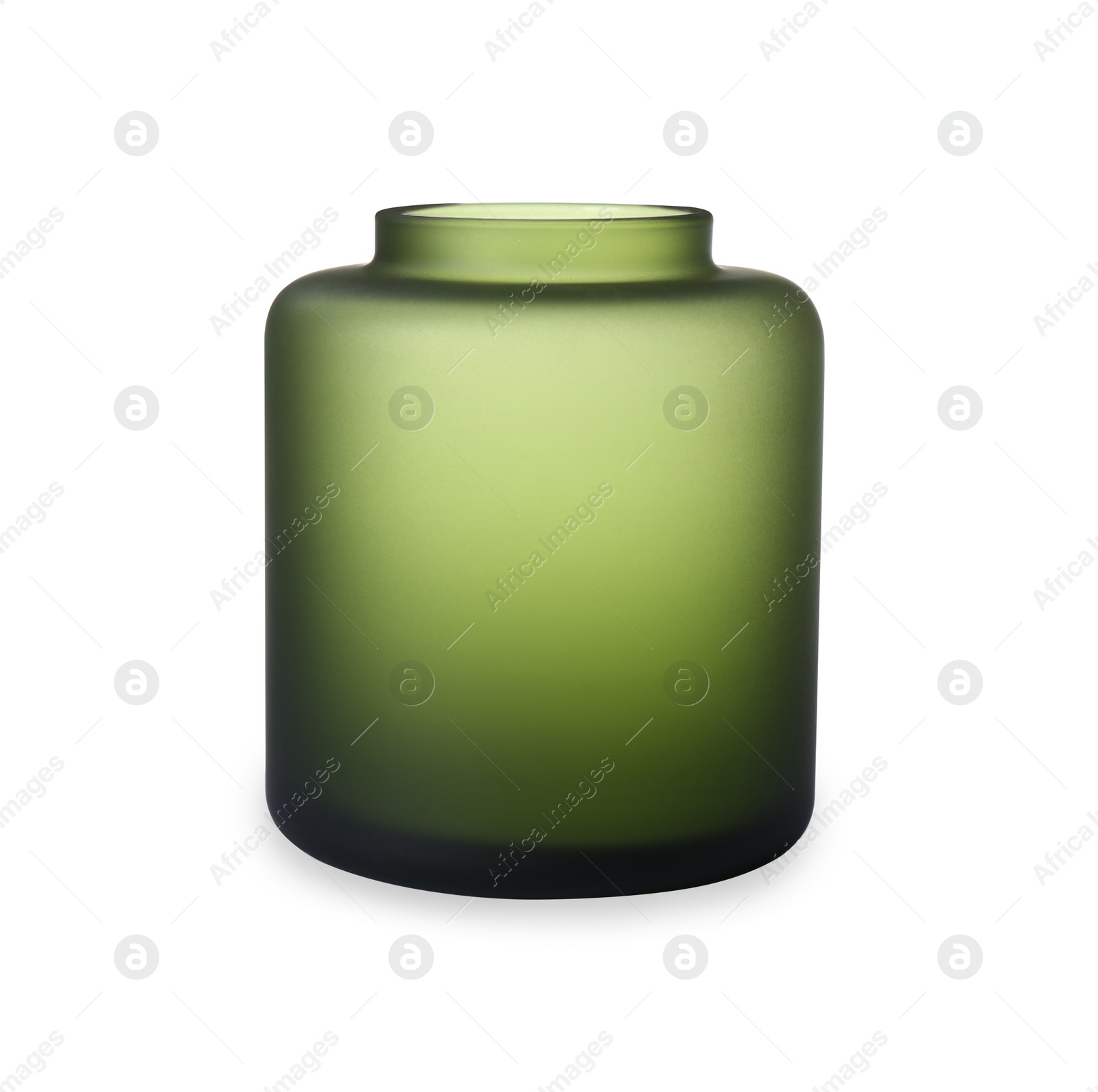 Photo of Beautiful glass green vase isolated on white