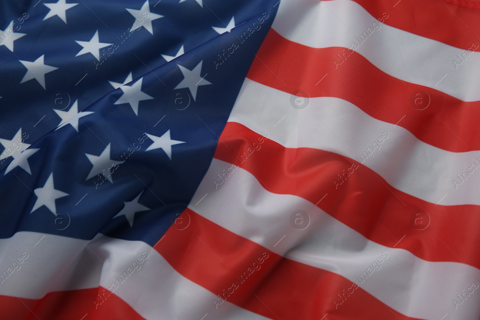 Photo of Flag of USA as background, closeup view