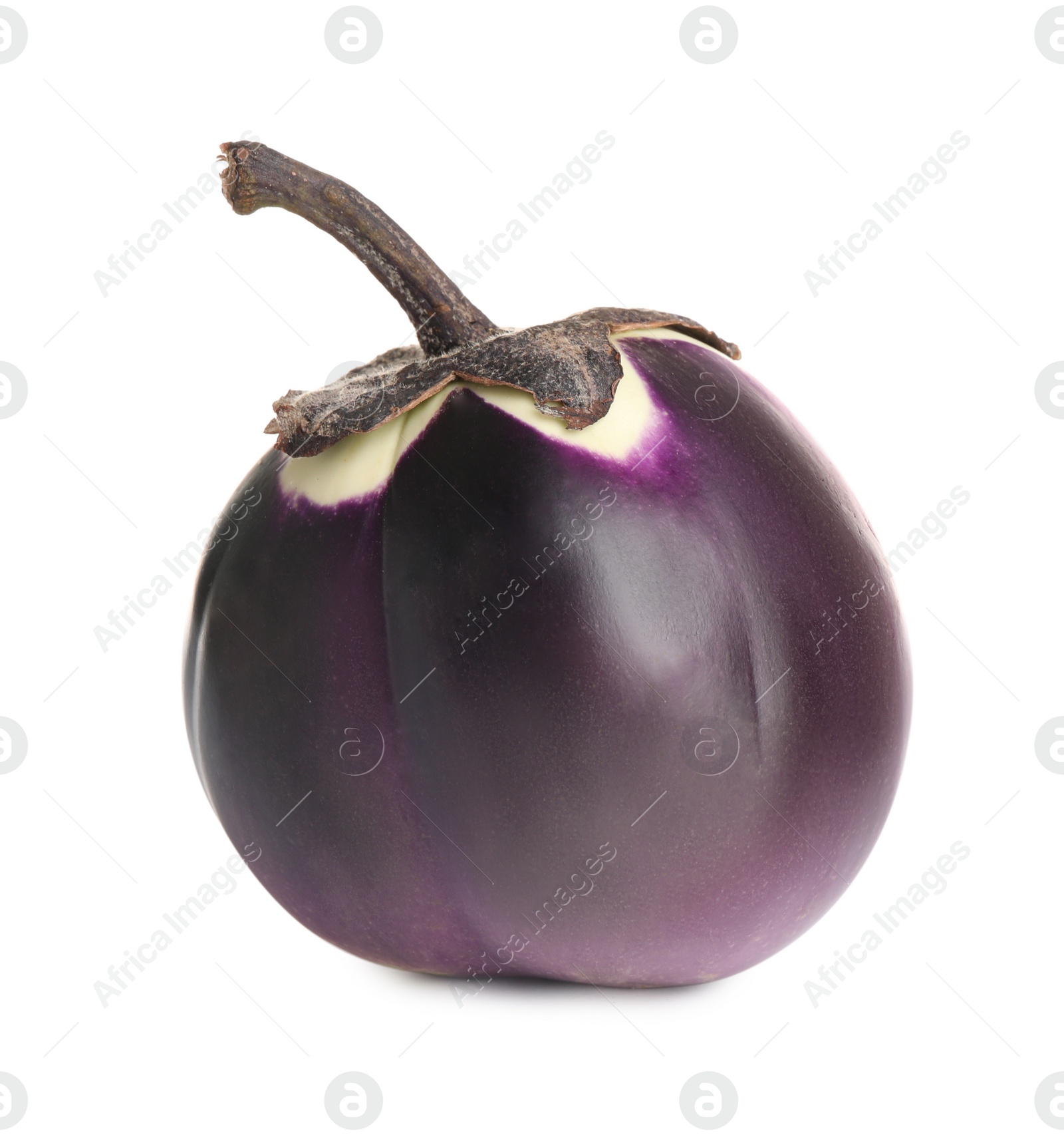 Photo of Fresh ripe purple eggplant isolated on white