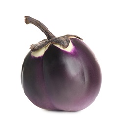 Photo of Fresh ripe purple eggplant isolated on white