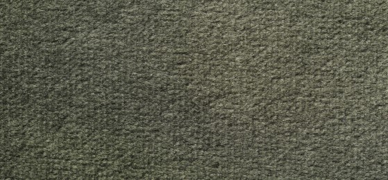 Photo of Texture of soft grey fabric as background, top view