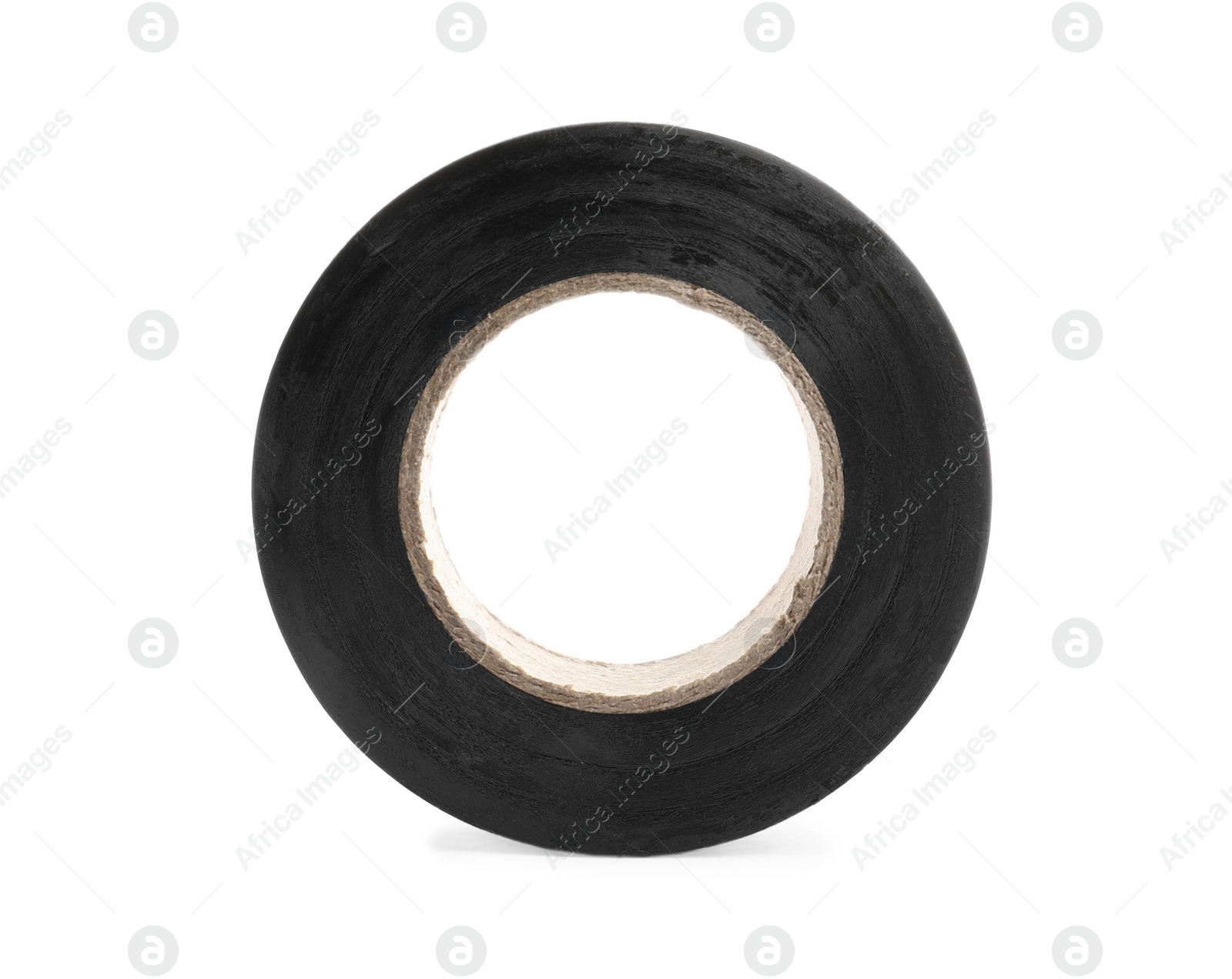 Photo of Reel of black insulating tape isolated on white